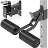 Kipika - Attacco per panca da squat per rulli nordici per hamstring per rack di potenza da 2 x 2 con foro da 1/2 o 1 - Attacco regolabile per bloccaggio delle gambe con superficie in pelle premium