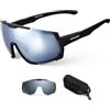 Odoland occhiali ciclismo uomo, occhiali veloci lenti magnetiche UV400 occhiali da sole sportivi per ciclisti occhiali da bici da corsa per uomini di MTB running donna, unisex adulti