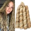 S-noilite French Curl Braiding Hair 60cm Wavy Spiral Curly Crochet Hair, Extension di Capelli Ricci Francesi, Capelli Sintetici Pre-allungati,1 Pack 120g,Miscela biondo caffè biondo candido