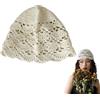 WRITWAA Cappelli vintage all'uncinetto in cotone berretti da donna avvolge cappello per le donne Bandane estive per le donne Fasce in cotone Cappello Beanie in pizzo Cappello Chiesa ha bianco