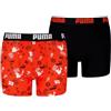 PUMA Printed Slip Boxer, Red/Black, 134/140 cm Ragazzi