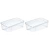 M-Home | Box trasparente con prese d'aria + coperchio, in plastica, trasparente, 35,5 x 21 x 12,5 cm, 5,7 l, M- BOX 2 | PLS612 (Confezione da 2)