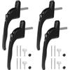 Faankiton 4 Pezzi Maniglie per Finestra con Serratura, Maniglie per Finestra in Alluminio con Chiavi, Maniglie con Blocco Antifurto con serratura di lunghezza 43 mm (Nero)