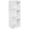 URBNLIVING URBN LIVING ® 1, 2, 3, 4 ripiani, in legno con Contenitore scaffale Libreria, Scaffale in legno, bianco, 3 ripiani