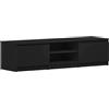 vidaXL Mobile Porta TV Minimalista con 2 Ante 2 Scomparti Aperti Armadietto Credenza Multimediale Bassa Nero 140x40x35,5 cm in Truciolato