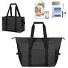 Fhioevt Borsa Frigo Pieghevole 20L - Termica Porta Pranzo Portatile Grande da Picnic - Isoterma per Campeggio, Spiaggia (Nero)