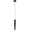 EGLO Barbotto Lampada LED a sospensione, da appendere sopra il tavolo da pranzo con illuminazione indiretta in metallo nero e aspetto in legno, GU10, luce bianca calda, certificazione FSC
