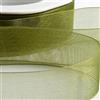 Italian Options Nastro in organza chiffon, rotolo da 15 mm x 20 m, colore: verde muschio