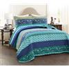 Lush Decor Royal Empire 3-Piece Quilt Set Peacock