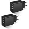ARCCRA Caricatore USB 3-Porte, 2-Pack Presa USB Multiplo 15.5W, Alimentatore 5V 3.1A, Adattatore Caricabatterie Spina Compatibile con iPhone 14 13 12 11 X 8 7, Samsung Galaxy, Pixel Huawei Xiaomi Kindle