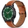 Tasikar Cinturini Compatibile con Samsung Galaxy Watch 7/6/5/4 40mm 44mm/Watch 6 Classic 43mm 47mm/Watch 5 Pro Cinturino in Vera Pelle per Galaxy Watch 4 Classic/Watch 3, Marrone classico