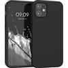 kwmobile Custodia Compatibile con Apple iPhone 12 mini Cover - Back Case per Smartphone in Silicone TPU - Protezione Gommata - nero matt