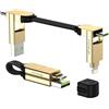 Rolling Square, inCharge X Portachiavi con Cavo Usb Type-c, Cavetto Universale Cellulare, Regalo Uomo, Caricatore Universale Cellulare 6 in 1, Gadget Tecnologico, Oro, Cavo Lightning da 100W