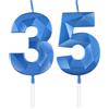 mciskin Candele blu reale per 35° compleanno, candela 3D numero 35 per torta, decorazioni per 35° compleanno per donne uomini, candele decorazioni blu Torta Topper per feste Suppie