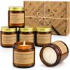 YINUO LIGHT set regalo candele profumate per donna, confezione da 6 candele in cera di soia in vetro ambrato, 6 fragranze, regalo per donna mamma amica, compleanno Natale festa della mamma