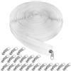 zrfgbxim #5 Cerniera Lampo Lunga 9.3 m, Cerniera Lampo Catena Continua, Cerniera Continua, Cerniere per Cucire, Cerniere Lampo, Zip Cerniere in Nylon per Cucito al Metro, con 20 Pz Terminali, Bianco