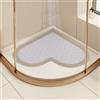 LY4U Tappetino Doccia Angolo Antiscivolo Antimuffa, 60x60 cm Tappetini Doccia a Forma di Cuore per Doccia Interno, Tappetini Bagno in PVC Asciugatura Rapida, Khaki + Bianco