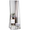 HORLIMER Specchio da Parete 140x51cm,Specchio da Terra con la Cornice Nera,Specchio a Figura Intera Adatto per Soggiorno, Spogliatoio, Camera da Letto