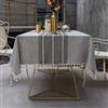 Pahajim Tovaglia Cotone Lino Moderna Tovaglia Antimacchia Elegante Tovaglia Rettangolare Cucina Decorazione per Tavola da Pranzo(Strisce Grigie, 100x160cm)