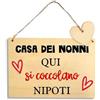 Flores Targhetta in legno idea regalo per i nonni, qui si coccolano nipoti