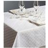 Russo Tessuti Tovaglia Copritavolo Maxi 100% Cotone Fiandra Damascato Maestri COTONIERI Damina-Bianco-6 POSTI