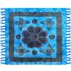 HOME ZEN HOUSEHOLD LINEN Telo Copritutto Arredo copriletto telo picnic multiuso matrimoniale 210x240 cm, BATIK 100% cotone indiano, stile indiano etnico, copridivano con stampa etnica piazzata. (BLU, DAISY)