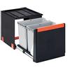 FRANKE Kitchen Systems Sorter Cube 40 134.0039.330 - Pattumiera a Incasso, con Sistema Estraibile a Mano, 34,8 x 33,5 x 40,7 cm, Colore: Nero