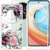 BUNALFaa Custodia per ZTE Blade A75 5G (6.60), 2 Transparent Cover Antiurto Antigraffio Ultra Sottile Silicone Case Protettiva in Morbido per ZTE Blade A75 5G - Transparent+I fiori