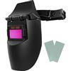 ALLOMN Maschera per Saldatura, Casco per Saldatura Solare Testa a Testa Regolare Casco Oscurante Automatico, Sensore ad Alta Sensibilità, Solare Motorizzato (Con 2 Pad)