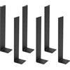 SYBDXJ 6 Pz Staffe Angolari per Legno in Metallo, Staffe di Ancoraggio per Calcestruzzo, Staffe Fissaggio Angolo Connettore per Legno, 90 Gradi Supporti Staffe a L per Giunzioni, Nero, 200 x 40 x 40 mm.