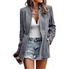 Jhsnjnr Giacche da donna aperte sul davanti casual business ufficio cardigan blazer maniche lunghe colletto stand cappotti capispalla, Albicocca, M