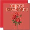 Stuff4 Biglietti di compleanno uomini e donne con rose pixel art biglietto di auguri di buon compleanno fratello sorella figlio figlia zio collega amico 145mm biglietti di auguri