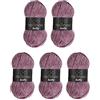 Wollbiene Softy, 5 gomitoli di lana di ciniglia da 100 grammi, per lavorare a maglia, lana per bambini, 500 g di ciniglia Super Bulky Crochet Yarn (rosa antico 86)