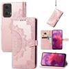 Fertuo Cover per Motorola E14 / G24 / G04 / G04S, Custodia Portafoglio a Libro in Pelle Flip Cover con Porta Carte, Chiusura Magnetica [Disegni di Mandala] Case Antiurto per Moto E14 / G24, Oro Rosa