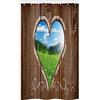 ABAKUHAUS dipendenza Tenda da Doccia Stalla Agriturismo Chalk Cuore, Set per Il Bagno in Tessuto con Ganci, 120 cm x 180 cm, Verde Marrone