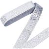NBEADS 7.7 iarda Nastro Jacquard Argento, 3.3cm Nastro Piatto in Poliestere con Ricamo A Nastro Floreale Etnico Nastro Piatto in Poliestere per Decorazioni di Accessori per Abbigliamento Artigianale