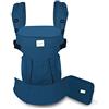 SONARIN Premium Marsupio Neonati Ergonomico,Baby Carrier,Porta Bebè,Cappuccio Rimovibile,da neonato a bambino (0-48 mesi),Supporto per la Testa,Carico massimo 20 kg(Blu)