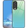 UPLAI Cover per Honor 70 5G, Ultra Sottile Morbido TPU Silicone Antiurto Custodia Insieme a Colore Sfumato Vetro Temperato, Moda Colorato Caso.Verde Gioventù