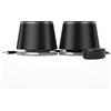 Amazon Basics Altoparlanti per computer Bluetooth e USB con luce blu, Grande, Nero