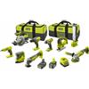 Ryobi Pack Ryobi Combo 9 utensili - 1 batteria 5.0Ah - 1 batteria 2.0Ah - 1 caricatore - R18CK9-252S