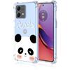 UPLAI Cover per Motorola Moto G84 5G, Ultra Sottile Morbido TPU Silicone Antiurto Custodia Modello di Pittura, Elegante Semplice Carino Trasparente Caso.Panda