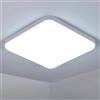 Toolight Plafoniera LED Soffitto 32W, Lampada da Soffitto Quadrato Moderna 6500K 3600LM, IP54 Impermeabile Plafoniera per Bagno Cucina Camera da Letto Sala Soggiorno Corridoio, 25CM