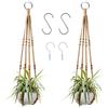 Augshy 2 ganci per piante da appendere, per interni ed esterni, in macramè, con 4 ganci (89,6 cm)