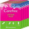 Carefree Salvaslip in cotone non profumato (1 confezione da 20), extra morbido al tatto e traspirante al 100% Carefree Panty Liners da donna con estratto di cotone, freschi e confortevoli, per tutti i