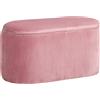 HOMCOM Pouf Panca Contenitore in Velluto Stile Moderno, Panca Imbottita per Camera da Letto, Soggiorno e Ingresso, Rosa, 81x40x41cm