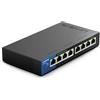 Linksys LGS108-EU Switch di rete Gigabit non gestito a 8 porte, hub Ethernet per casa e ufficio con chassis in metallo, montaggio a parete o su scrivania, sdoppiatore Ethernet, plug-and-play