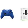 Microsoft Xbox Wireless Controller, Blu Shock + Xbox Kit Play and Charge - NUOVO