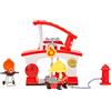 Little Tikes Let's Go Cozy Coupe Stazione dei Pompieri - Playset per giochi da tavolo e da terra - Camion dei pompieri, cappello di salvataggio, barbecue e idrante antincendio - Per bambini dai 3 anni