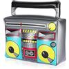 FunX Ghetto Blaster gonfiabile, anni '80 '90, accessorio per carnevale, feste e costumi, pulsante per il bagno, aerobica, abbigliamento Hip Hop, 44 x 40 cm (grande)