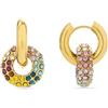 LUXENTER Orecchini in cristallo multicolore rifiniti in oro giallo 18 carati - Rawe